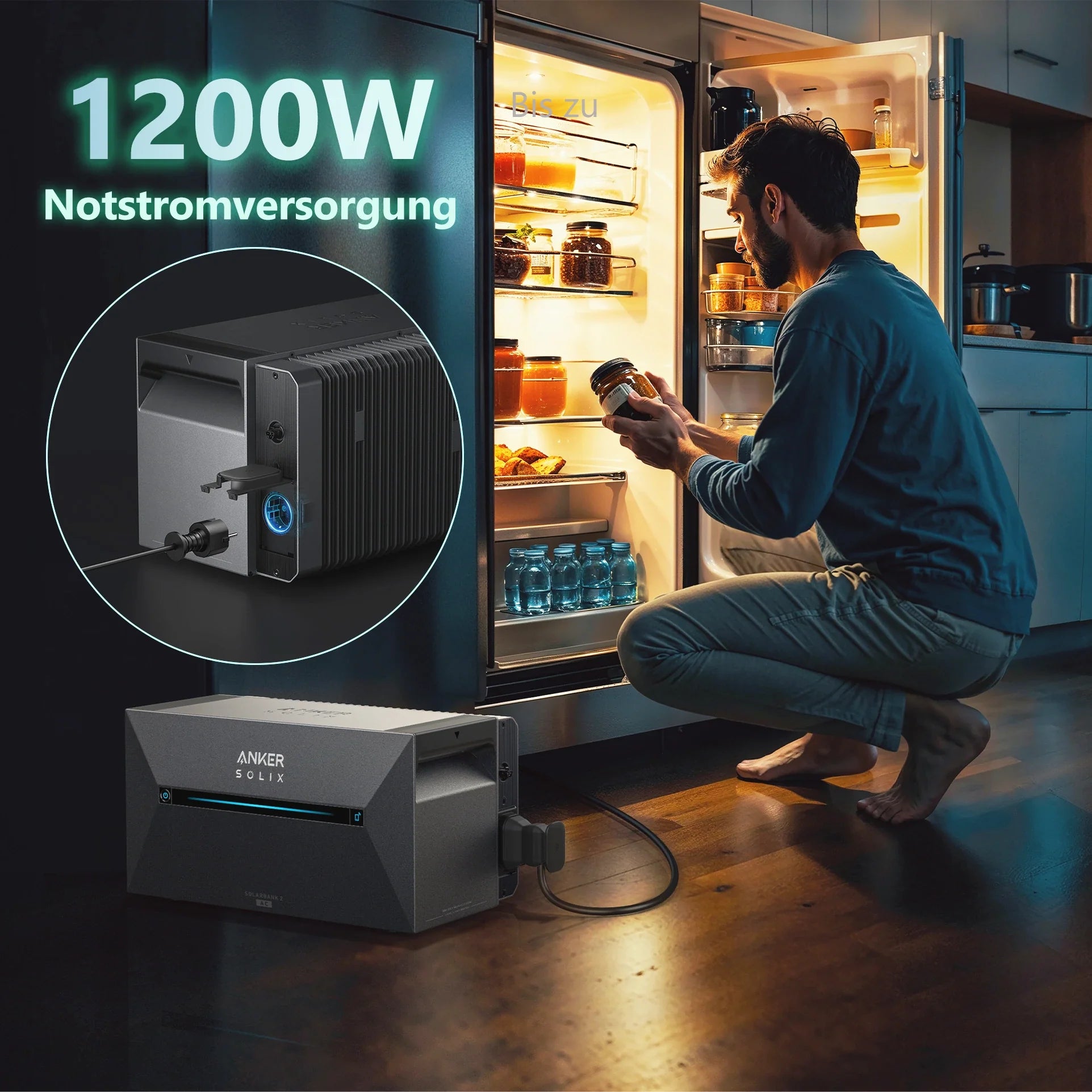 Anker SOLIX Solarbank 2 E1600 AC Anschluss mit Steckdose für Solarstromspeicher